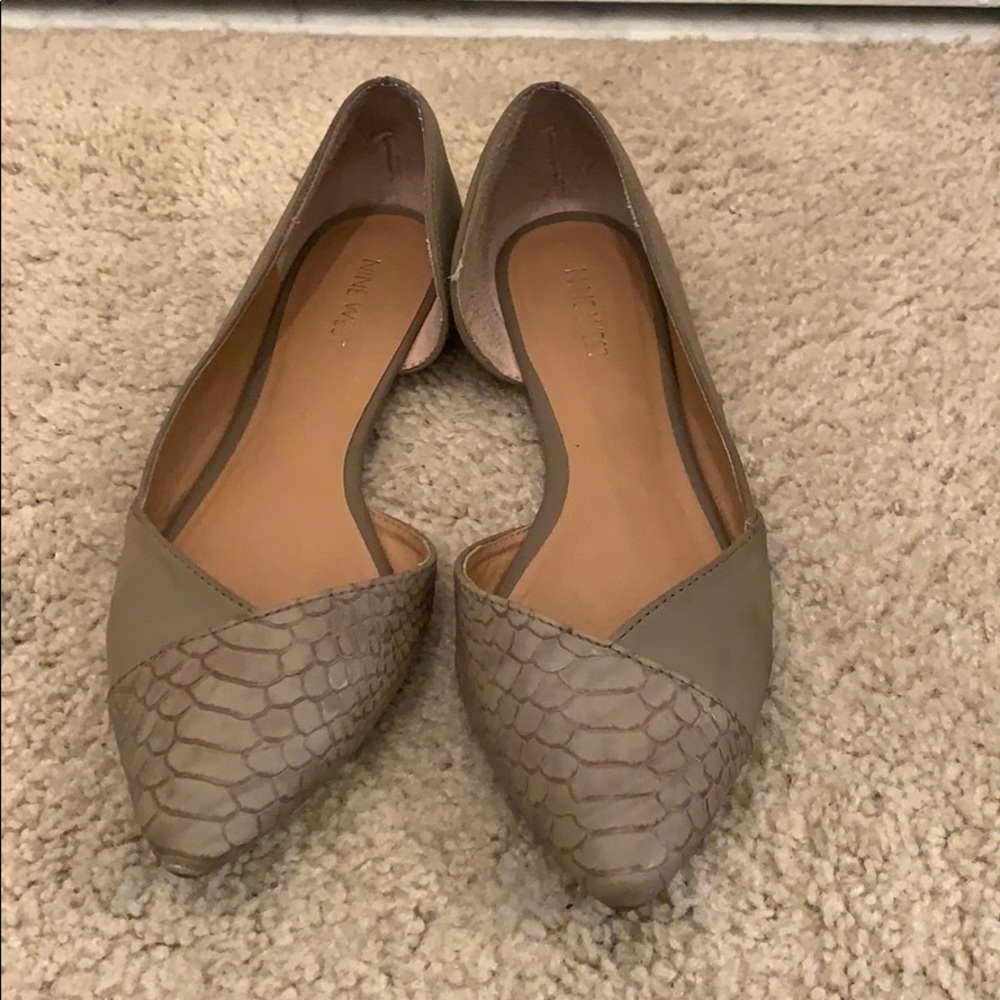 Nine West Taupe Flats 8.5
